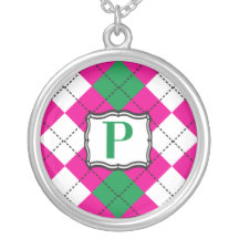 Monogram Argyle för brev P Anpassningsbara Smycken