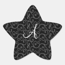 Monogram black swirls sticker