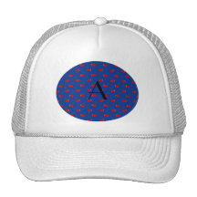 Monogram blue cherry pattern trucker hat