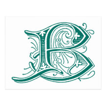 Monogram för brev B Vykort