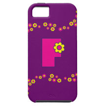 Monogram för brev F i Flores rosor iPhone 5 Case-Mate Skal