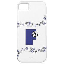 Monogram för brev F i fotbollblått iPhone 5 Fodraler