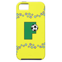 Monogram för brev F i fotbollgrönt iPhone 5 Skal