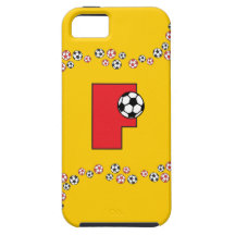 Monogram för brev F i röd fotboll iPhone 5 Case-Mate Skal
