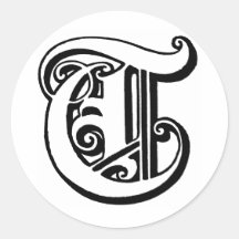 Monogram för brev T Runda Klistermärken