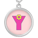 Monogram för brev Y i Flores rosor Halsband