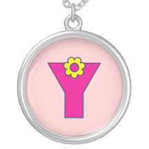 Monogram för brev Y i Flores rosor Halsband