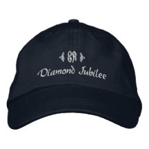 Monogram för diamantJubilee-Elizabeth royal Broderade Kepsar