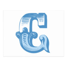 Monogram för Victorianbrev C Vykort