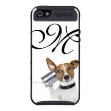 Monogram med den lyssnande/talande för TinCan tele iPhone 5 Cases