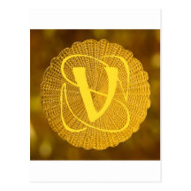monogram - medaljong vykort
