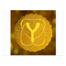 monogram - medaljong vykort