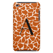 Monogram orange giraffe print barely there iPod cover