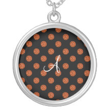 Monogram orange glitter polka dots jewelry