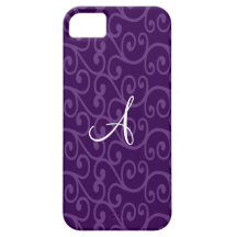 Monogram purple swirls iPhone 5 covers