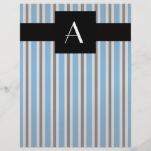 Monogramblått och svartrandar flyg blad