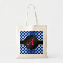 Monogramblåttmoroccan Tote Bags
