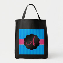Monogramblåttrandar Tote Bags