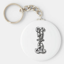 Monogrambrev mig i svart nyckelring