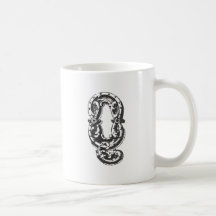 Monogrambrev Q i svart Kaffe Mugg