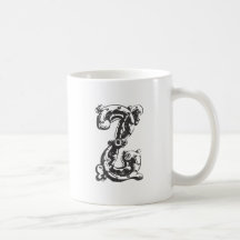 Monogrambrev Z i svart Kaffe Mugg