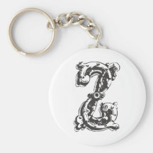 Monogrambrev Z Nyckel Ringar