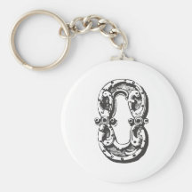 Monogrambrevnolla i svart nyckel ring
