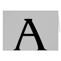 Monogramen en grå färgsvart noterar kortet