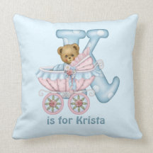 Monogramen för nallebrev K kudder