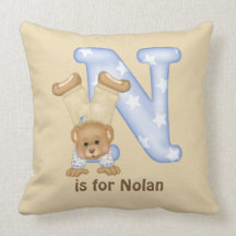 Monogramen för nallebrev N kudder