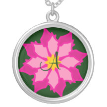 Monogramen Poinsetta NecklacePendant-Skräddarsy Halsband