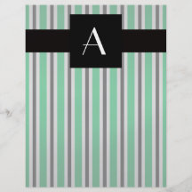 Monogramgrönt- och svartrandar flyg blad