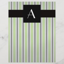 Monogramgrönt- och svartrandar full färg flygblad