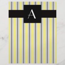 Monogramgult- och svartrandar personliga flygblad