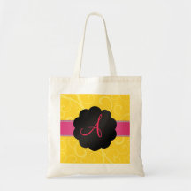 Monogramgult virvlar runt tote bag