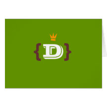 Monogramkung "D" Notecard Hälsnings Kort
