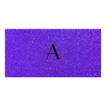 Monogramlilaglitter Anpassingsbara Fotokort