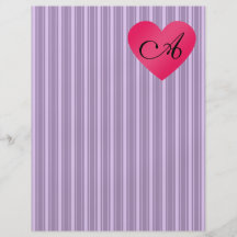 Monogramlilan görar randig rosa hjärta flygblad