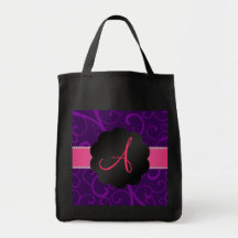 Monogramlilan virvlar runt tote bag