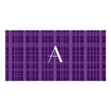 Monogramlilapläd Fotokort Mall