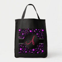 Monogramlilapolka dots tote bag