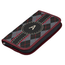 Monogrammed Argyle folio Organizers