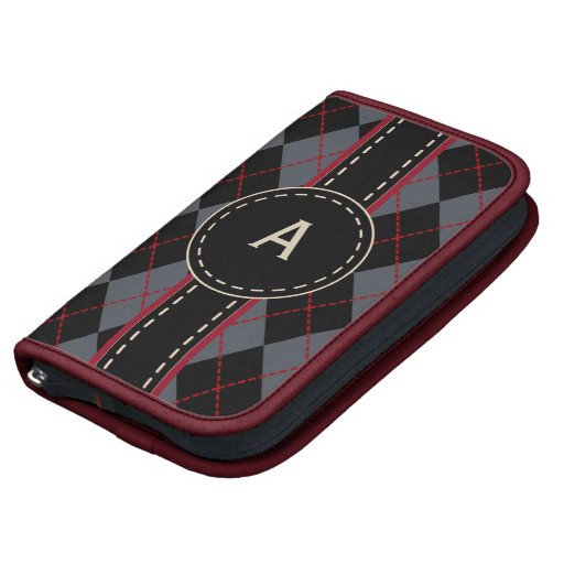 Monogrammed Argyle folio Organizers