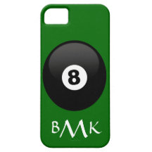 Monogrammed boll åtta på grön sammet Iphone 5 iPhone 5 Fodral