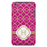 Monogrammed Fuchsia guld- marockanskt iPod Touch Cover