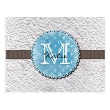Monogrammed handgjort papper vykort