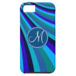 Monogrammed kalla randar för glidbana för blåttgrå iPhone 5 Case-Mate cases