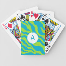 Monogrammed leka kort för zebra tryck spelkort