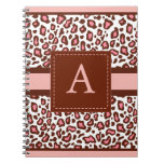 Monogrammed Leopardtryckanteckningsbok