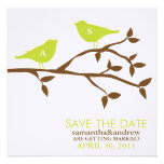 Monogrammed love birdsspara datum meddelande inbjudningar